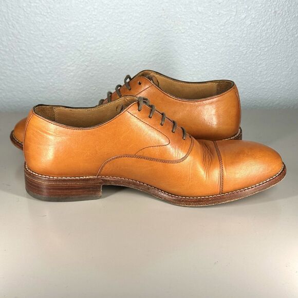 Beckett Simonon Cap Toe Oxford Dress Shoes Brown Leather Mens Size 7 Handcrafted main image 5